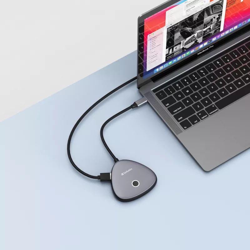 Adaptador de ecrã sem fios Verbatim Share My Screen USB-C 4K com hub WDA-02