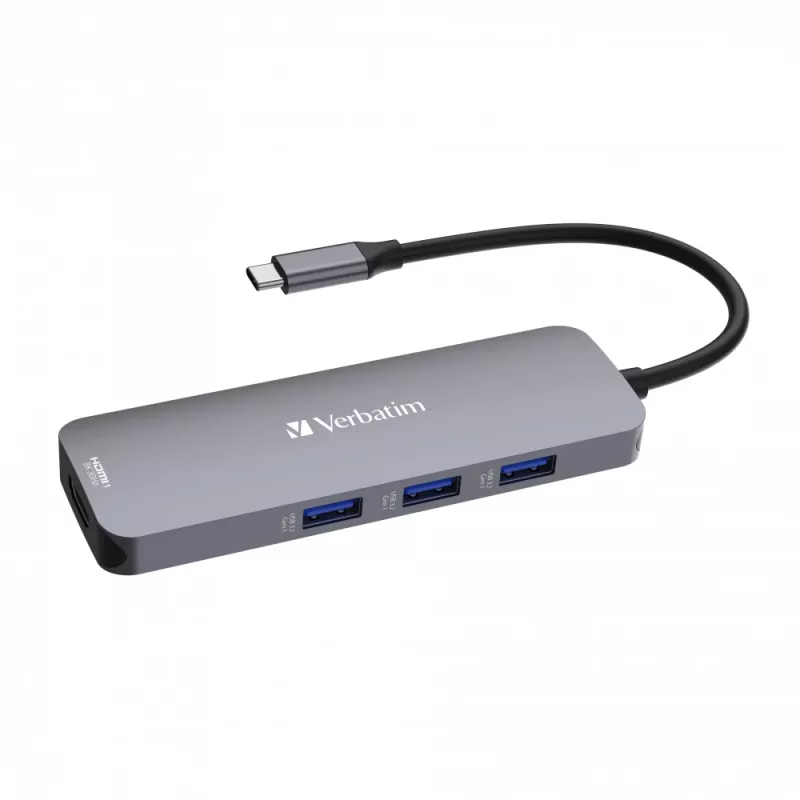 Verbatim CMH-08 USB Type-C 5000 Mbit/s prateado