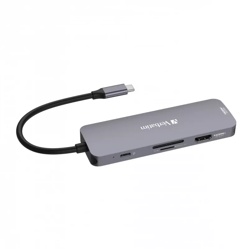 Verbatim CMH-08 USB Type-C 5000 Mbit/s prateado