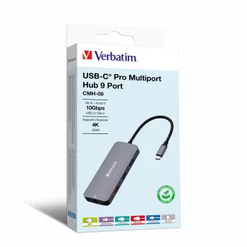 Verbatim CMH-09 USB Type-C 10.000 Mbit/s prateado