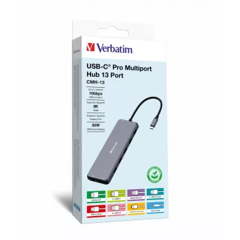 Hub Verbatim CMH-13 USB Type-C 10000 Mbit/s prateado