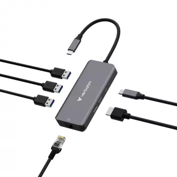 Hub multiportas Verbatim USB-C Essentials 6 portas: RJ45, HDMI, USB-C PD, 3 x USB-A 3.2 Gen 1