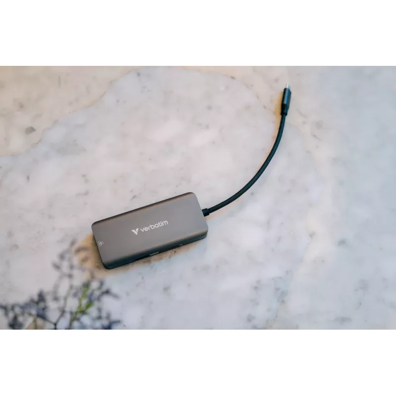 Hub multiportas Verbatim USB-C Essentials 6 portas: RJ45, HDMI, USB-C PD, 3 x USB-A 3.2 Gen 1