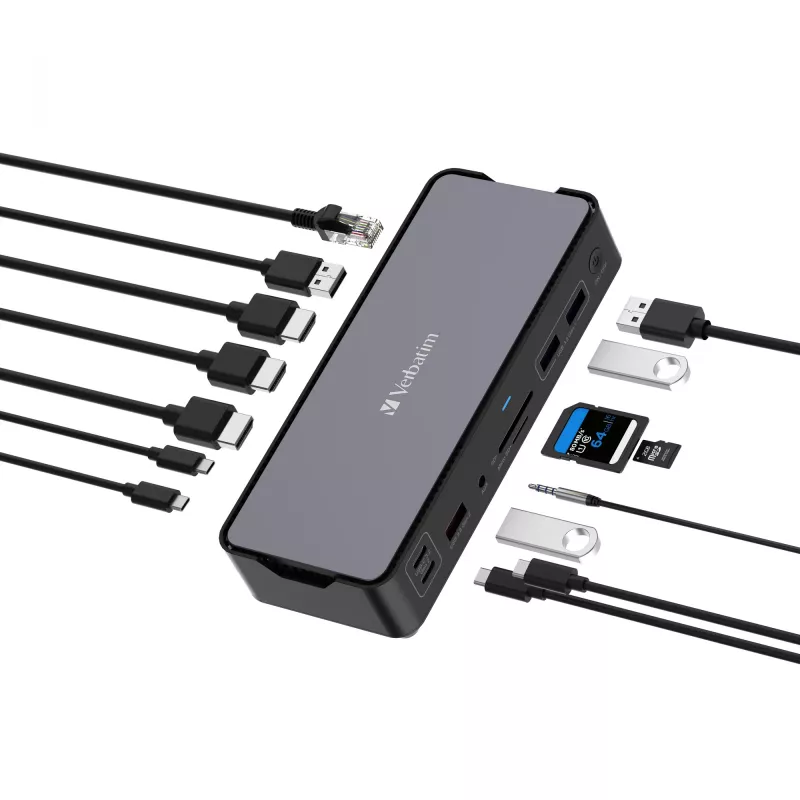 Verbatim CDS-15 Cabo USB 3.2 Gen 1 (3.1 Gen 1) Type-C Preto, Cinzento