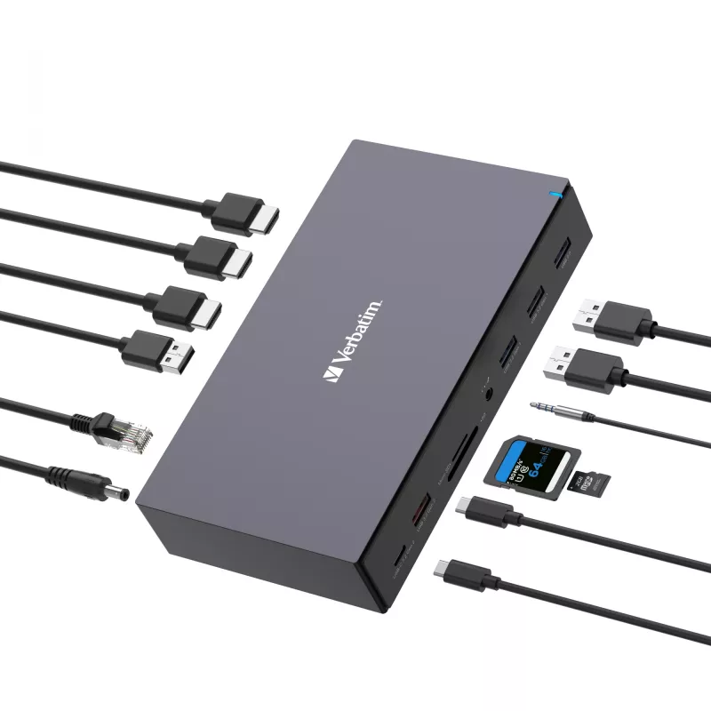 Verbatim CDS-17 Cabo USB 3.2 Gen 1 (3.1 Gen 1) Type-C Preto, Cinzento