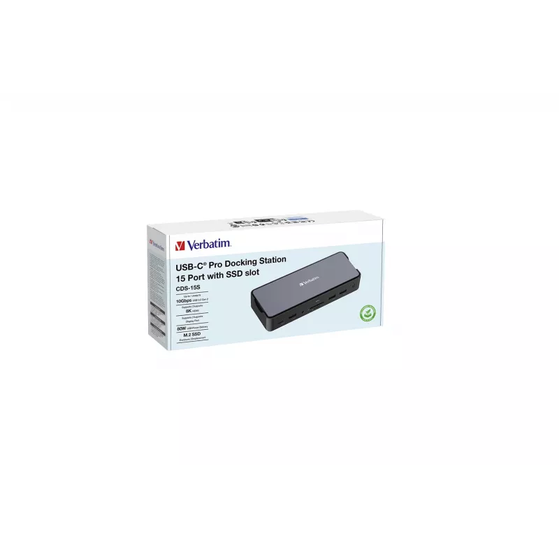 Verbatim CDS-15S Cabo USB 3.2 Gen 1 (3.1 Gen 1) Type-C Preto, Cinzento