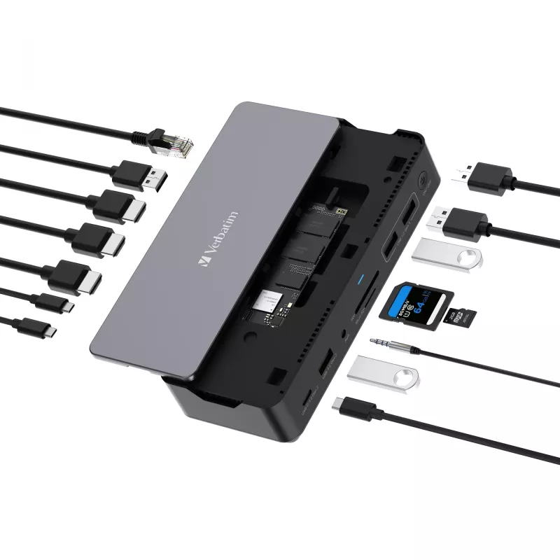 Verbatim CDS-15SSD Cabo USB 3.2 Gen 1 (3.1 Gen 1) Type-C Preto, Cinzento