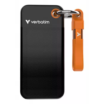 Verbatim Pocket SSD USB 3.2 Gen 2 1TB Preto/Laranja, 1 TB, USB Type-C, 3.2 Gen 2 (3.1 Gen 2), 1000 MB/s, 10 Gbit/s, Preto, Laranja