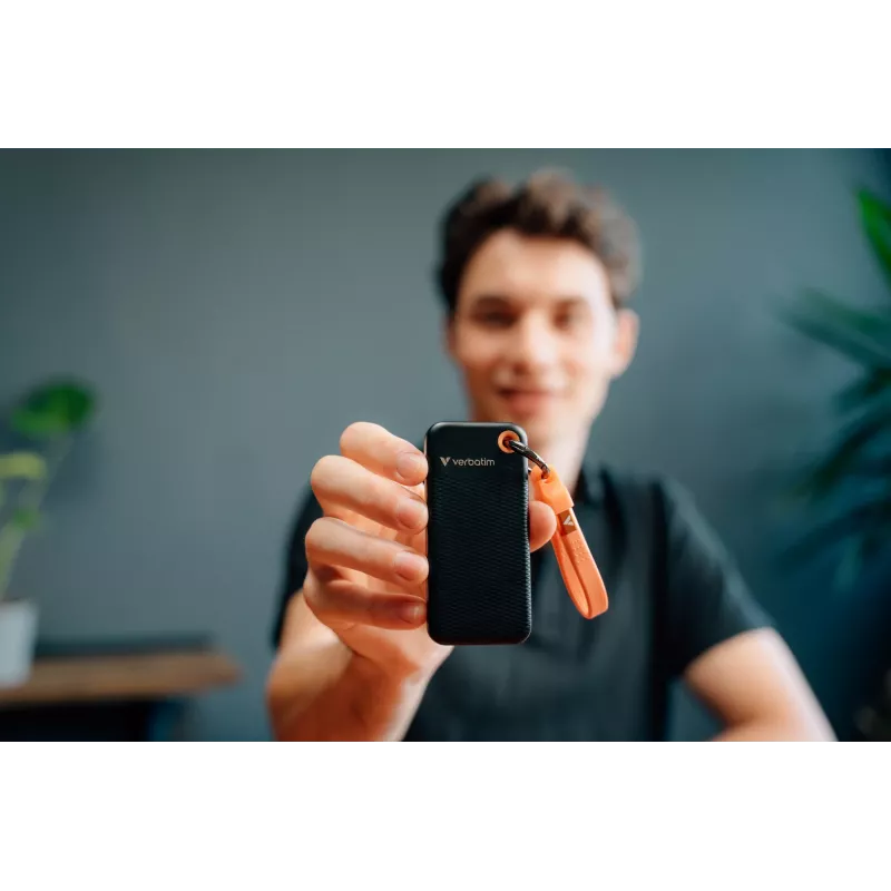Verbatim Pocket SSD USB 3.2 Gen 2 1TB Preto/Laranja, 1 TB, USB Type-C, 3.2 Gen 2 (3.1 Gen 2), 1000 MB/s, 10 Gbit/s, Preto, Laranja