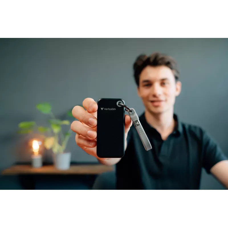 Verbatim Pocket SSD USB 3.2 Gen 2 2TB Preto/Cinzento, 2 TB, USB Type-C, 3.2 Gen 2 (3.1 Gen 2), 1000 MB/s, 10 Gbit/s, Preto, Cinzento