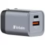 Verbatim GNC-35 Carregador GaN 35W com 1 x USB-C PD 35W / 1 x USB-A QC 3.0 (EU/UK/US)