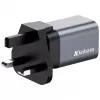 Verbatim GNC-35 Carregador GaN 35W com 1 x USB-C PD 35W / 1 x USB-A QC 3.0 (EU/UK/US)