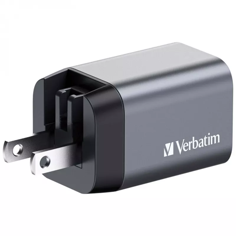 Verbatim GNC-35 Carregador GaN 35W com 1 x USB-C PD 35W / 1 x USB-A QC 3.0 (EU/UK/US)