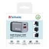 Verbatim GNC-35 Carregador GaN 35W com 1 x USB-C PD 35W / 1 x USB-A QC 3.0 (EU/UK/US)