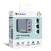 Verbatim GNC-65 Carregador GaN 65W com 2 x USB-C PD 65W / 1 x USB-A QC 3.0 (EU/UK/US)
