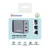 Verbatim GNC-65 Carregador GaN 65W com 2 x USB-C PD 65W / 1 x USB-A QC 3.0 (EU/UK/US)