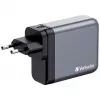 Verbatim GNC-140 Carregador GaN 140 W com 2 x USB-C PD 140 W / 1 x USB-C PD 20 W / 1 x USB-A QC 3.0 (EU/UK/US)