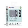 Verbatim GNC-240 Carregador GaN 240 W com 1 x USB-C 140 W / 1 x USB-C 100 W / 1 x USB-C 65 W / 1 x USB-A QC 3.0 (EU/UK/US)