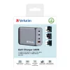 Verbatim GNC-240 Carregador GaN 240 W com 1 x USB-C 140 W / 1 x USB-C 100 W / 1 x USB-C 65 W / 1 x USB-A QC 3.0 (EU/UK/US)
