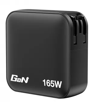 Verbatim Mini Carregador GaN 165W 4 Portas Ficha US com Adaptadores EU e UK