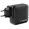 Verbatim Mini Carregador GaN 165W 4 Portas Ficha US com Adaptadores EU e UK
