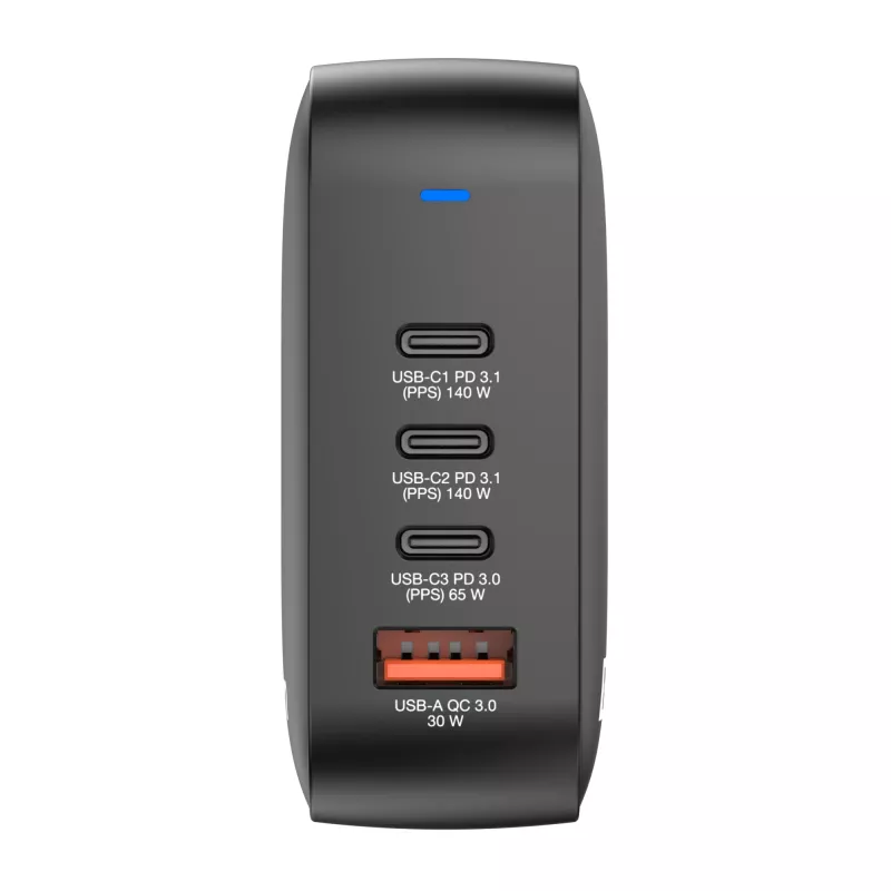 Verbatim Mini Carregador GaN 165W 4 Portas Ficha US com Adaptadores EU e UK