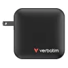 Verbatim Mini Carregador GaN 165W 4 Portas Ficha US com Adaptadores EU e UK