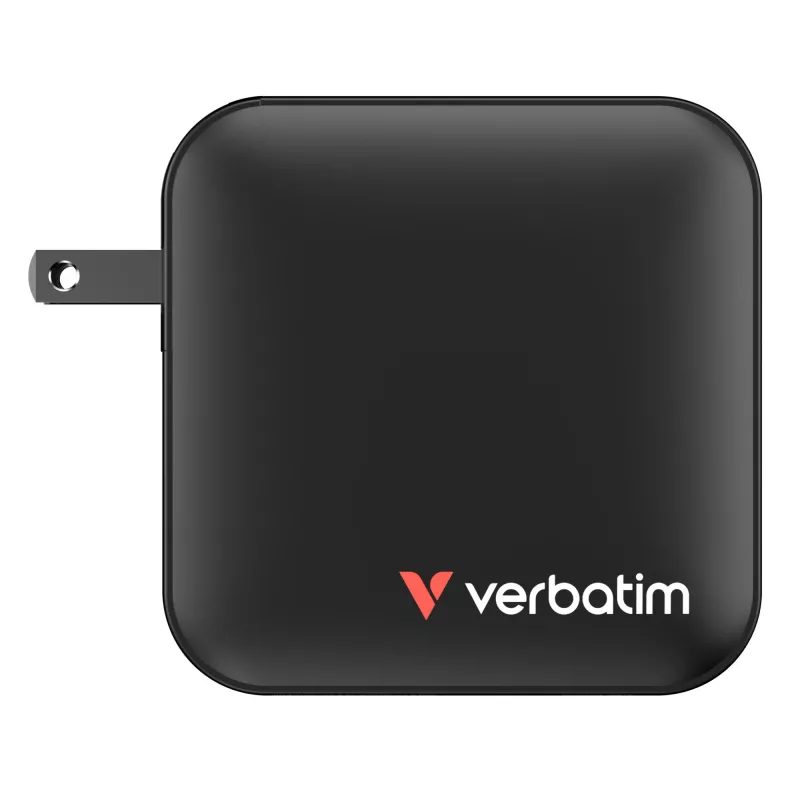 Verbatim Mini Carregador GaN 165W 4 Portas Ficha US com Adaptadores EU e UK