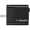 Verbatim Carregador GaN 65 W 2 Portas com Cabo Retrátil, Ecrã, Fichas US e Adaptadores EU e UK
