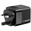 Verbatim Carregador GaN 65 W 2 Portas com Cabo Retrátil, Ecrã, Fichas US e Adaptadores EU e UK