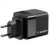 Verbatim Carregador GaN 65 W 2 Portas com Cabo Retrátil, Ecrã, Fichas US e Adaptadores EU e UK