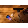 Verbatim Carregador GaN 65 W 2 Portas com Cabo Retrátil, Ecrã, Fichas US e Adaptadores EU e UK