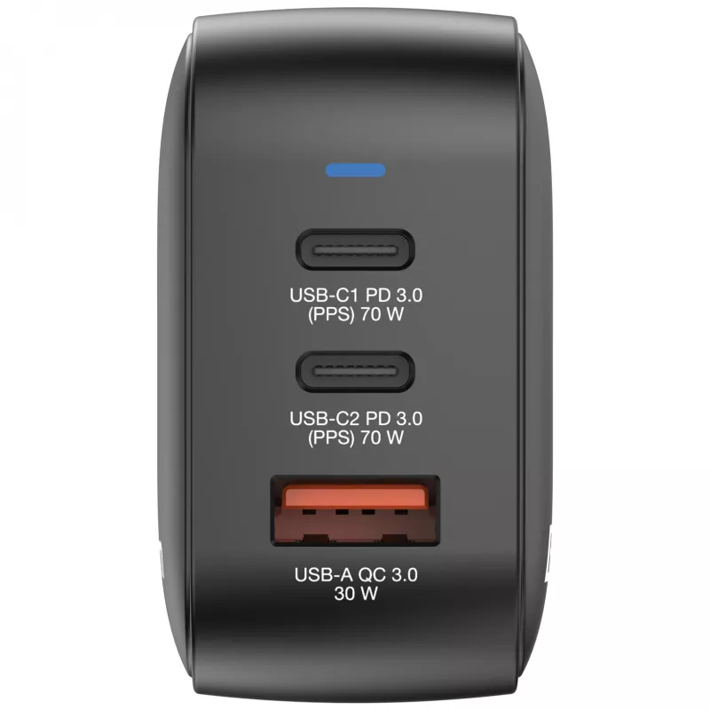 Verbatim Mini Carregador GaN 70W 3 Portas Ficha US com Adaptadores EU e UK