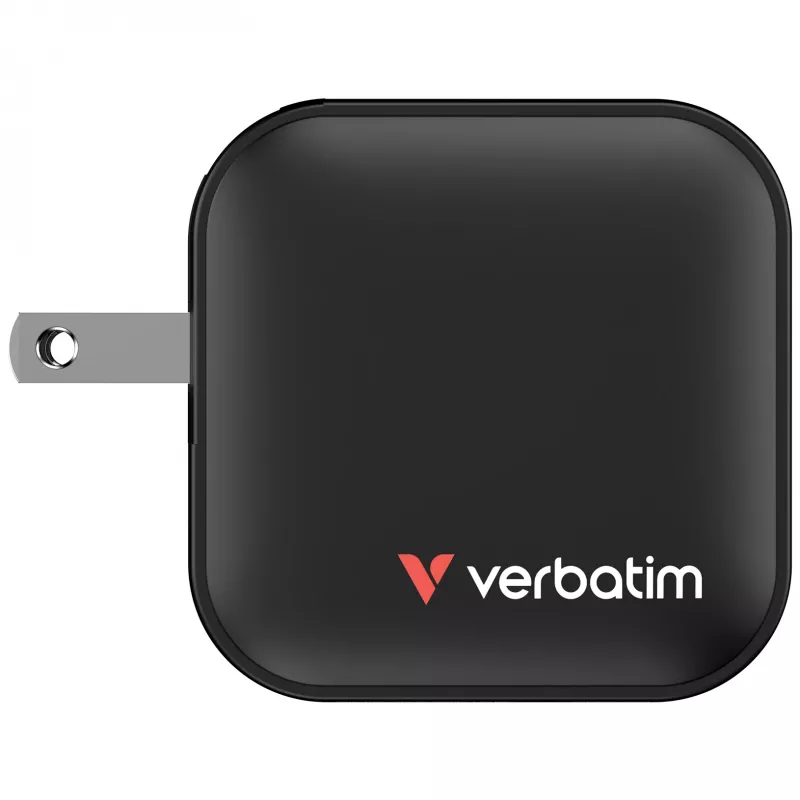 Verbatim Mini Carregador GaN 70W 3 Portas Ficha US com Adaptadores EU e UK
