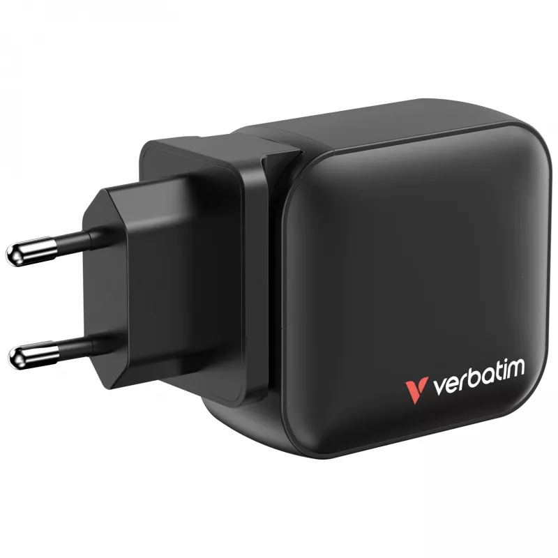 Verbatim Carregador GaN 100W Universal Preto Carregamento Rápido AC Interior