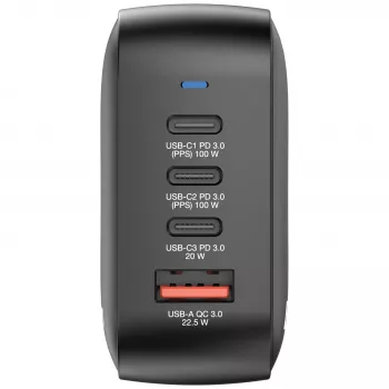 Verbatim Mini Carregador GaN 100W 4 Portas Ficha US com Adaptadores EU e UK