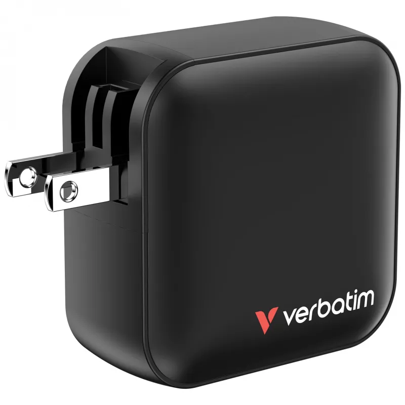 Verbatim Mini Carregador GaN 100W 4 Portas Ficha US com Adaptadores EU e UK