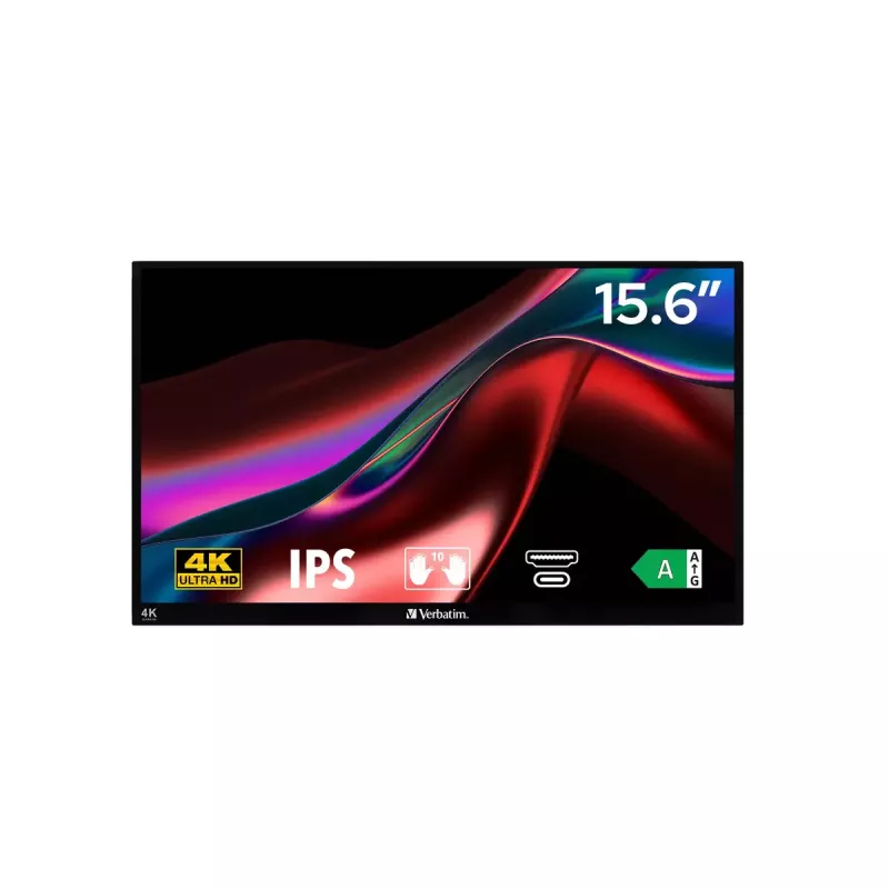 Verbatim Monitor Portátil Touchscreen 15,6 Polegadas LCD 4K 3840x2160