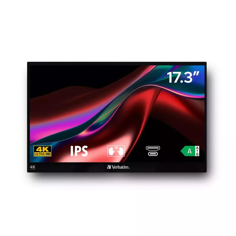 Monitor Verbatim Portátil Touchscreen 17,3 Polegadas 4K Ultra HD LCD 3840 x 2160