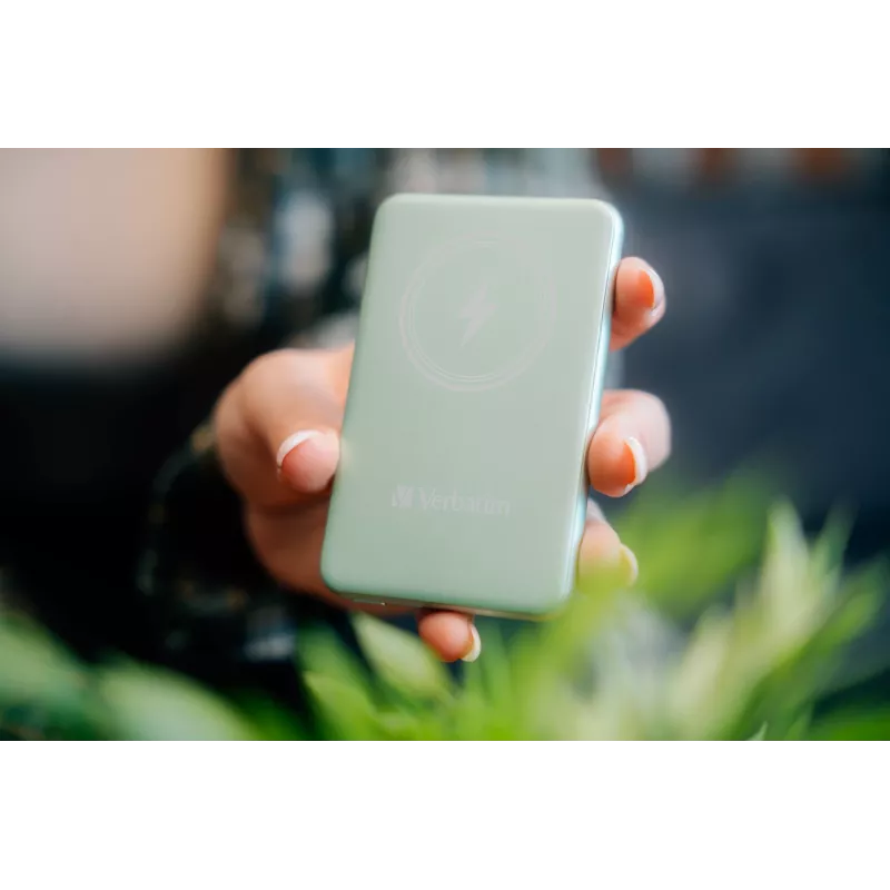 Verbatim Charge 'n' Go Powerbank Magnética Sem Fios 5000 mAh Verde