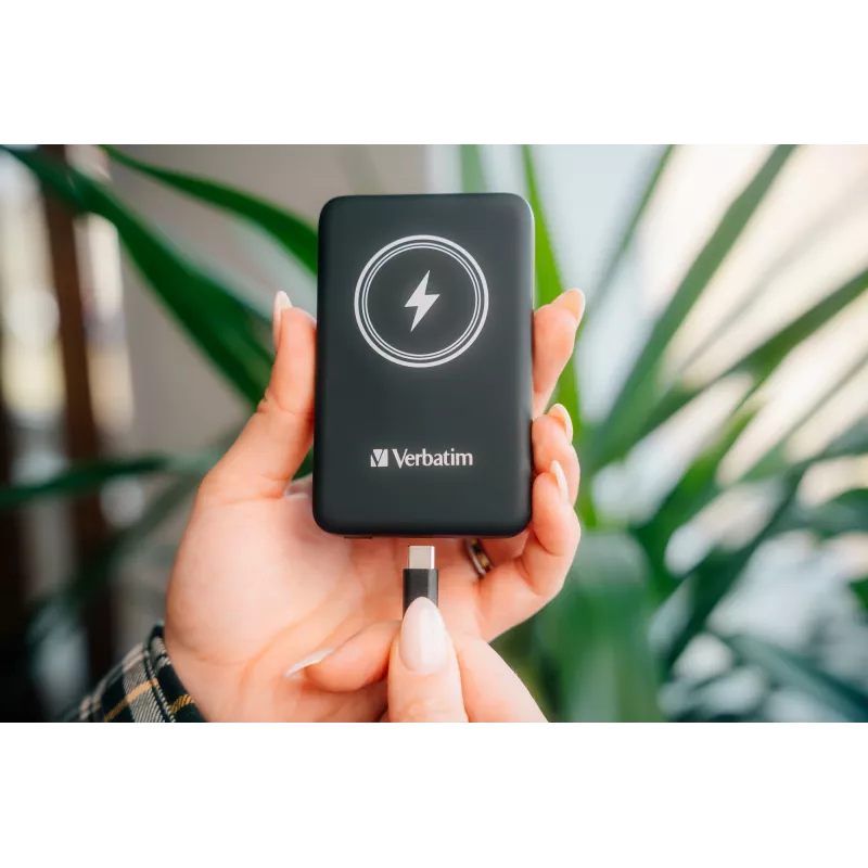 Verbatim Charge 'n' Go Powerbank Magnética Sem Fios 10000mAh Preto