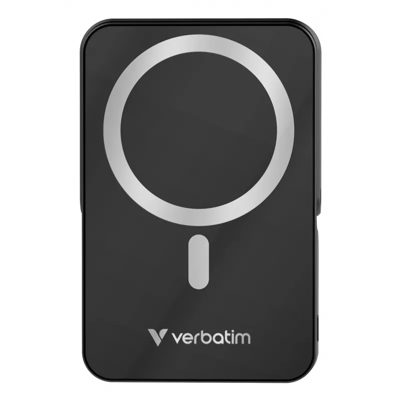 Verbatim Charge 'n' Go Powerbank Magnética Sem Fios com Suporte – 10000 mAh Preto