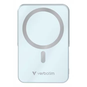 Verbatim Charge 'n' Go Powerbank Magnética Sem Fios com Suporte – 10000 mAh Azul