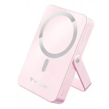 Verbatim Charge 'n' Go Powerbank Magnética Sem Fios com Suporte – 10000 mAh Rosa