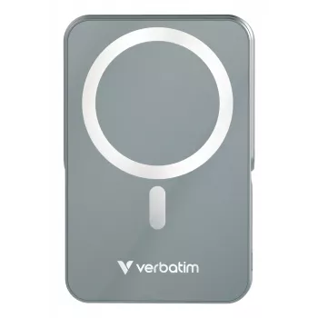 Verbatim Charge 'n' Go Powerbank Magnética Sem Fios com Suporte – 10000 mAh Cinzento