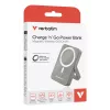 Verbatim Charge 'n' Go Powerbank Magnética Sem Fios com Suporte – 10000 mAh Cinzento