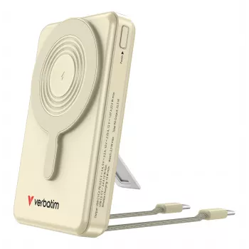 Verbatim Charge'n'Go 2C & Ecrã Powerbank 10000 mAh Dourado, 10000 mAh, Polímero de Lítio (LiPo), Power Delivery 3.0, Quick Charge 3.0, Carregamento Sem Fios, 3,85 V, 52 W
