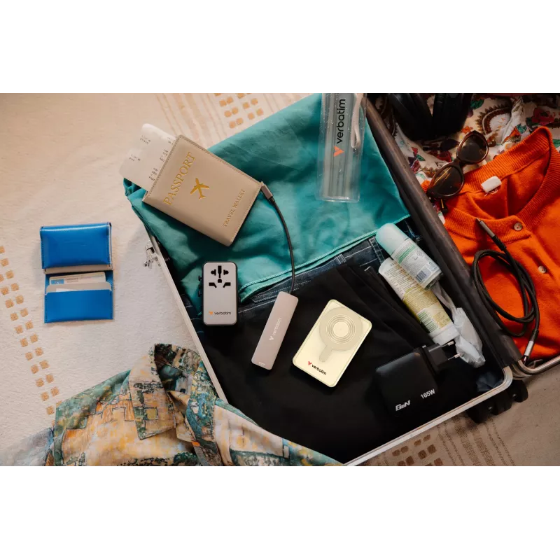 Verbatim Charge'n'Go 2C & Ecrã Powerbank 10000 mAh Dourado, 10000 mAh, Polímero de Lítio (LiPo), Power Delivery 3.0, Quick Charge 3.0, Carregamento Sem Fios, 3,85 V, 52 W