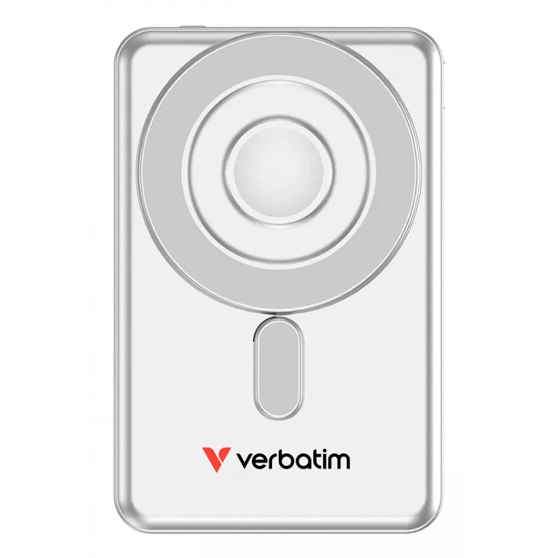 Verbatim Charge'n'Go 2C Powerbank 5000 mAh Prateado, 5000 mAh, Polímero de Lítio (LiPo), Adaptive Fast Charging, Power Delivery 3.0, Quick Charge 3.0, Carregamento Sem Fios, 3,85 V, 20 W