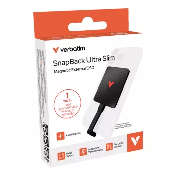 Verbatim SnapBack Ultra SSD ultrafina 1TB USB Type-C USB 3.2 Gen 2x2 preto